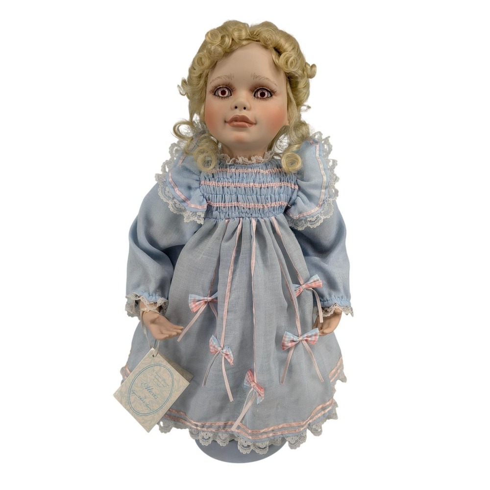 Vtg Hamilton Alexis Porcelain Doll Virginia Turner Creepy Pink Eyes Halloween
